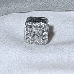 Authentic Pandora Sterling Silver Geometric Radiance Charm Clear CZ S925 ALE